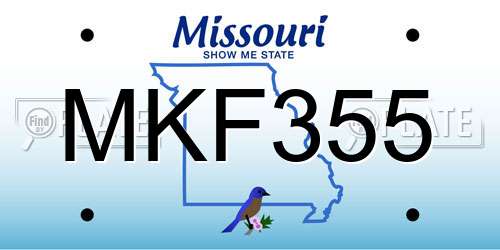 MKF355 Missouri License Plate