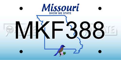 MKF388 Missouri License Plate