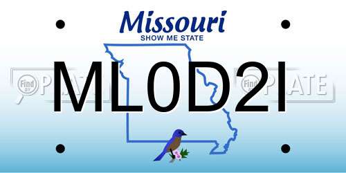 ML0D2I Missouri License Plate