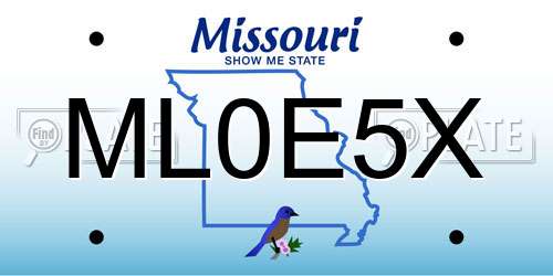 ML0E5X Missouri License Plate