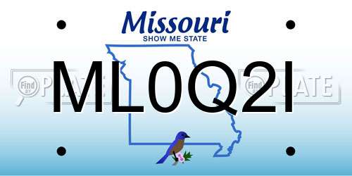 ML0Q2I Missouri License Plate