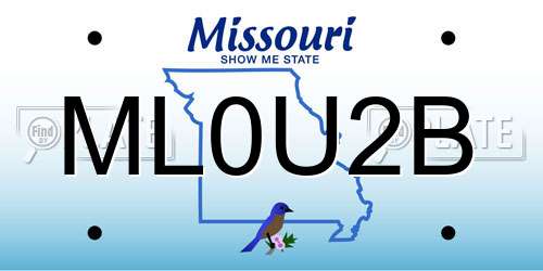 ML0U2B Missouri License Plate