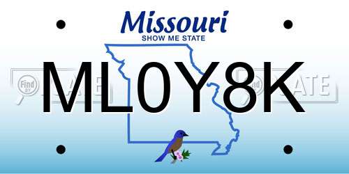 ML0Y8K Missouri License Plate