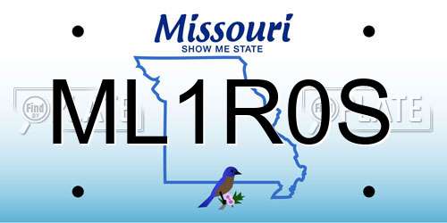 ML1R0S Missouri License Plate