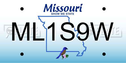 ML1S9W Missouri License Plate