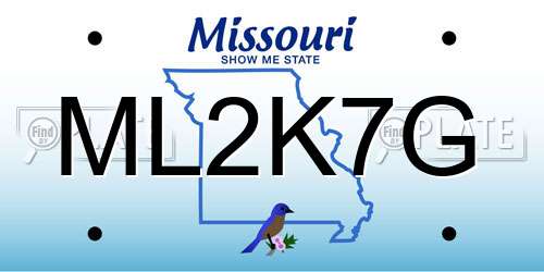 ML2K7G Missouri License Plate