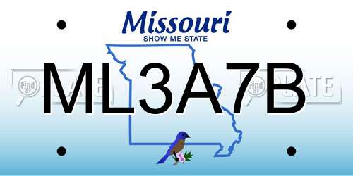 ML3A7B Missouri License Plate