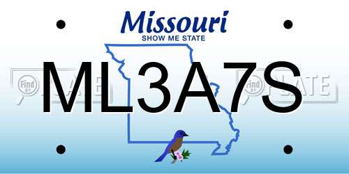 ML3A7S Missouri License Plate
