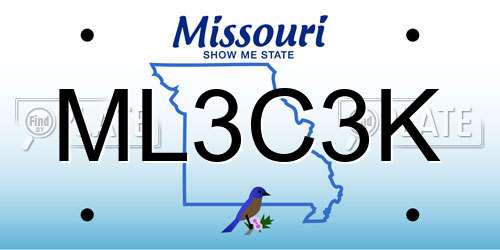 ML3C3K Missouri License Plate