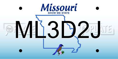 ML3D2J Missouri License Plate