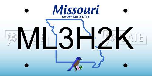 ML3H2K Missouri License Plate
