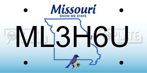ML3H6U Missouri License Plate