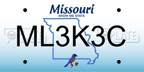 ML3K3C Missouri License Plate