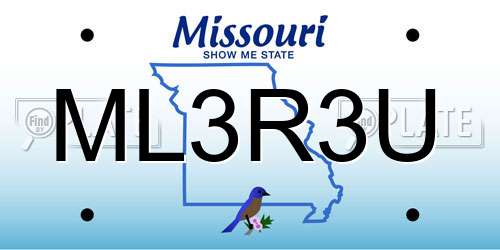 ML3R3U Missouri License Plate