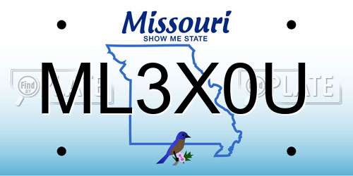 ML3X0U Missouri License Plate