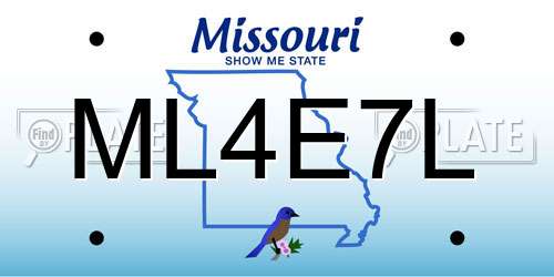 ML4E7L Missouri License Plate