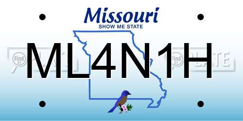 ML4N1H Missouri License Plate