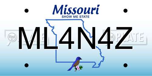 ML4N4Z Missouri License Plate