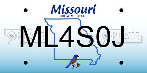 ML4S0J Missouri License Plate