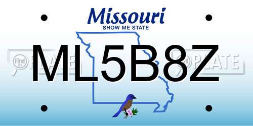 ML5B8Z Missouri License Plate
