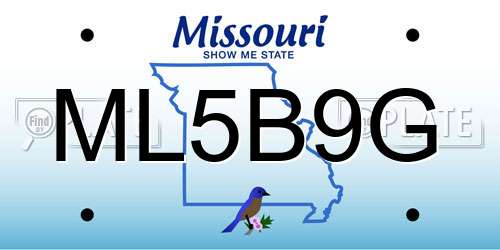 ML5B9G Missouri License Plate