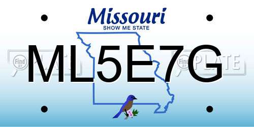 ML5E7G Missouri License Plate