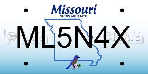 ML5N4X Missouri License Plate