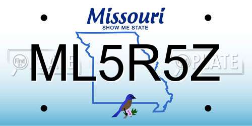 ML5R5Z Missouri License Plate