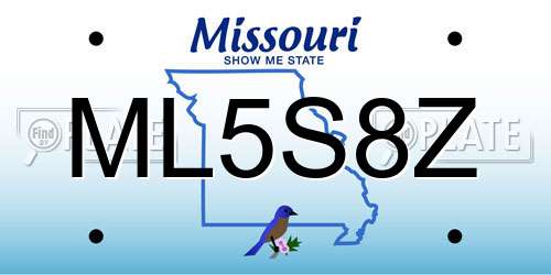 ML5S8Z Missouri License Plate