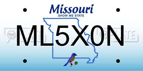 ML5X0N Missouri License Plate