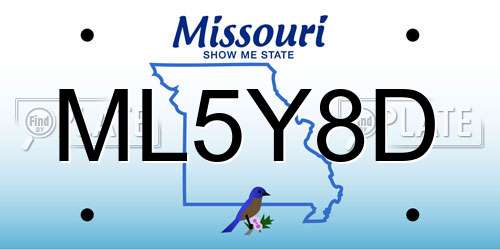 ML5Y8D Missouri License Plate