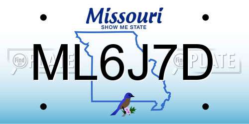 ML6J7D Missouri License Plate