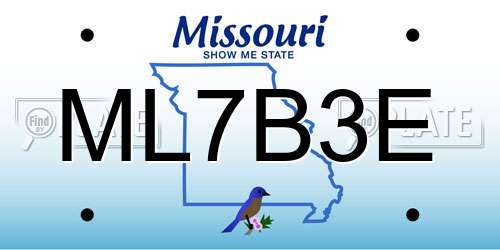 ML7B3E Missouri License Plate