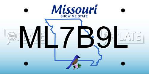ML7B9L Missouri License Plate