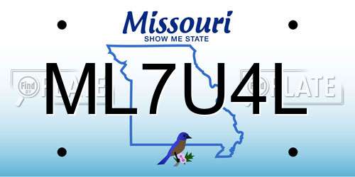 ML7U4L Missouri License Plate