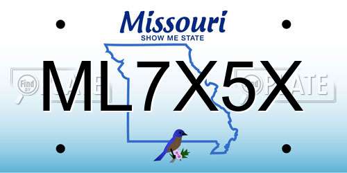 ML7X5X Missouri License Plate
