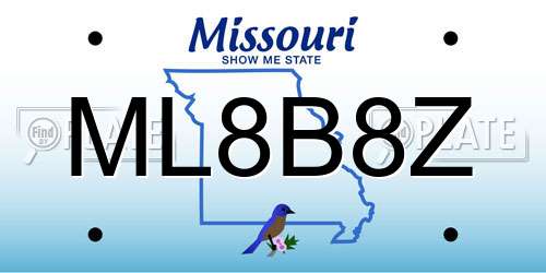 ML8B8Z Missouri License Plate