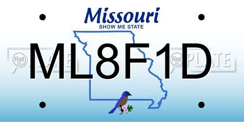 ML8F1D Missouri License Plate