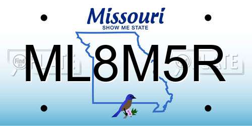 ML8M5R Missouri License Plate