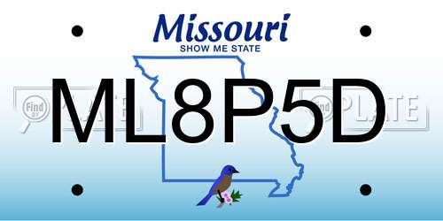 ML8P5D Missouri License Plate
