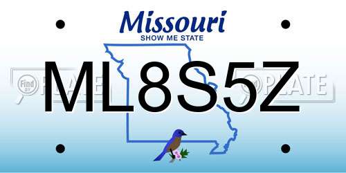 ML8S5Z Missouri License Plate