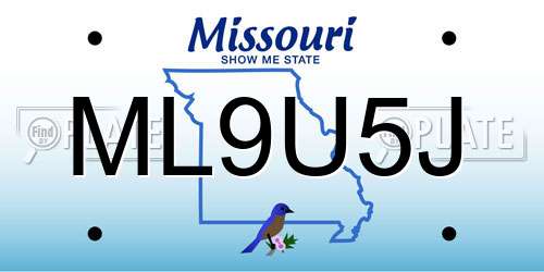 ML9U5J Missouri License Plate