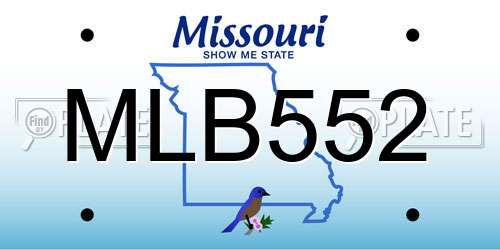 MLB552 Missouri License Plate
