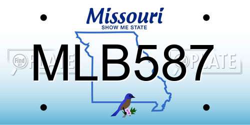 MLB587 Missouri License Plate