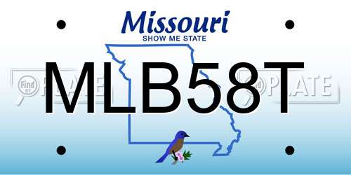 MLB58T Missouri License Plate