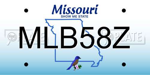 MLB58Z Missouri License Plate