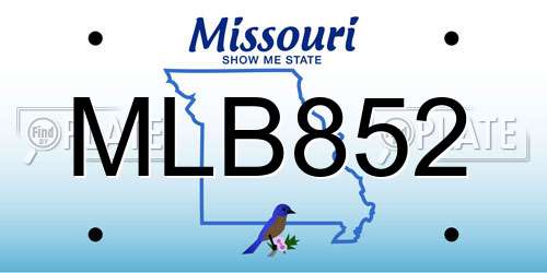 MLB852 Missouri License Plate