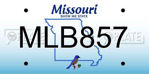 MLB857 Missouri License Plate