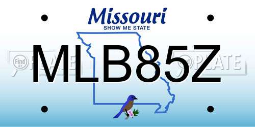 MLB85Z Missouri License Plate
