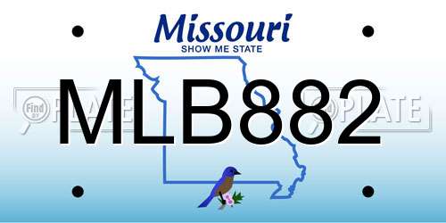 MLB882 Missouri License Plate